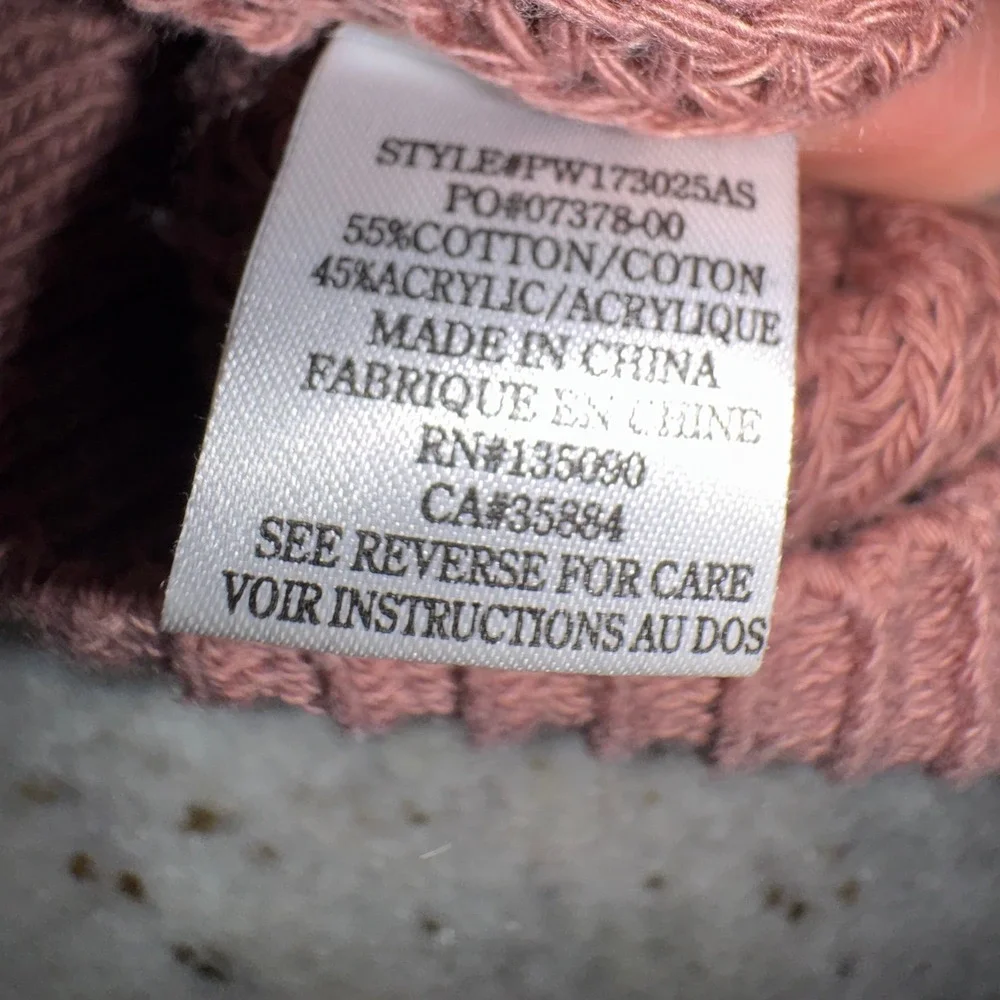 Altar'd State Women's Large Cable Knit Sweater Coral Pink Cold Shoulder - Picture 6 of 6